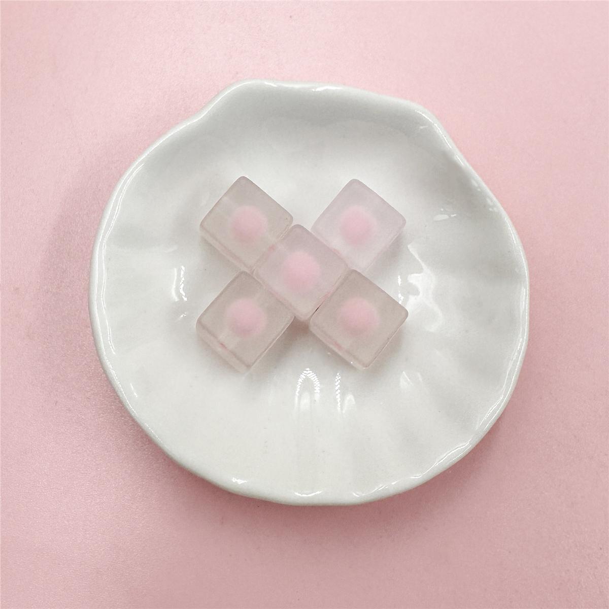 

5 шт 12 мм модные акриловые матовые квадратные бусины DIY мобильный телефон цепочка ожерелье браслет ювелирный материал розовый