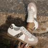 Damen Große Größen Farbeblock Leopardendruck Sneaker Frühling Herbst Lässiges Schnürdesign Leichte Sneaker