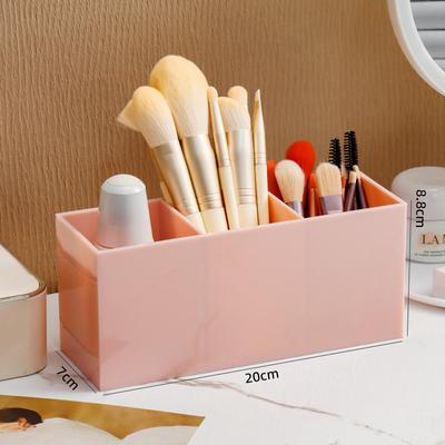 3 Compartments Cosmetic Brush Organizer Desktop Brush Organizer Desktop Cosmetic Brush Compartment Cylinder