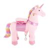 Ride On Horse, Riding Pink Unicorn Toys for Kids, No Battery Required, Smooth Wheels with Anti-Roll Stop Ring, Upgraded Raised Seat, Handles, Pedals,