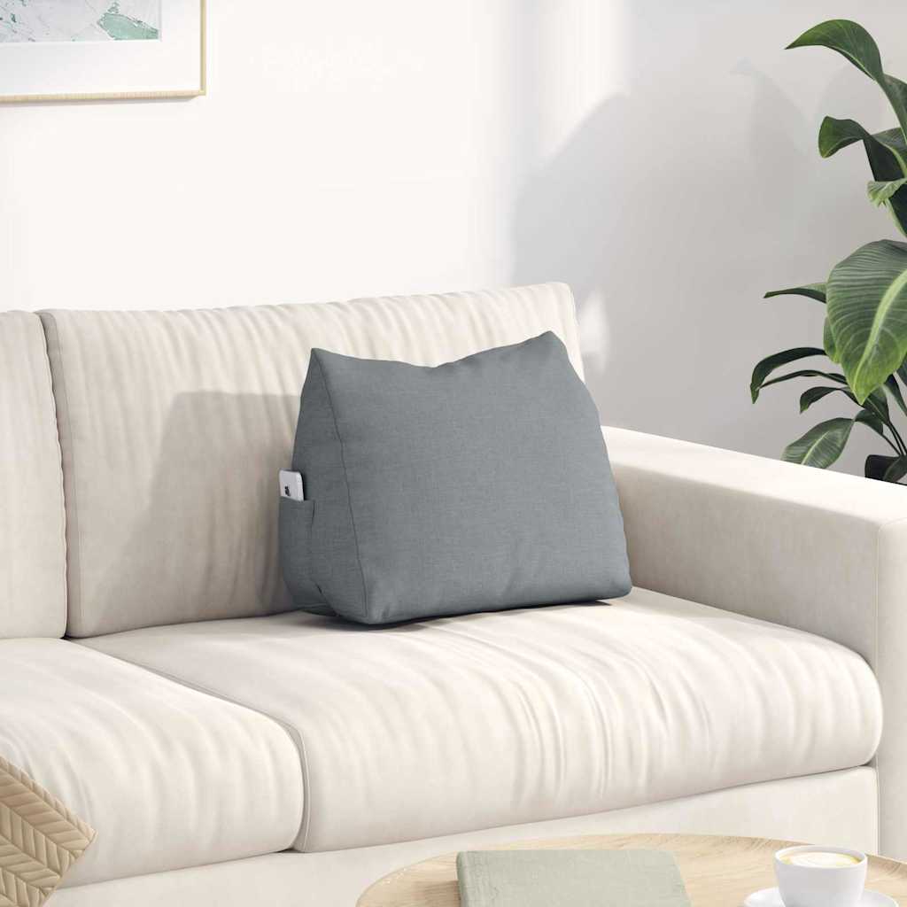 Back Cushion Light Grey 45 X 20 X 35 Cm Fabric