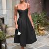 European American Women's Spring/Summer 2026 Sexy Spaghetti Strap Open-Back Slimming Dress