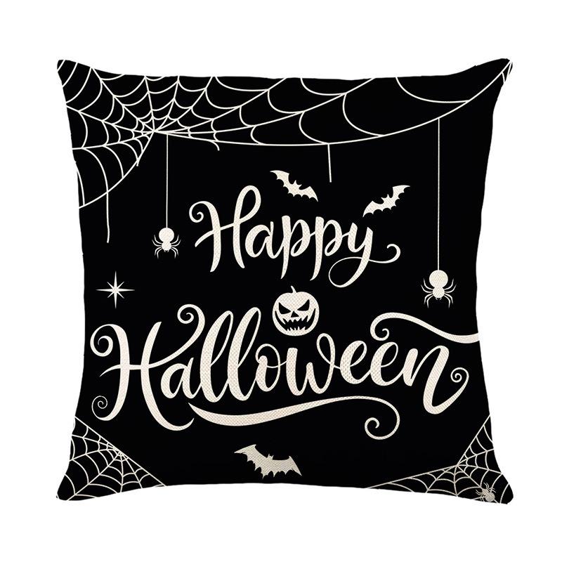 Funny Ghost Print Pillow Cover Halloween Holiday Decoration Sofa Pillow Cover Bedroom Bedside Cushion Cover
