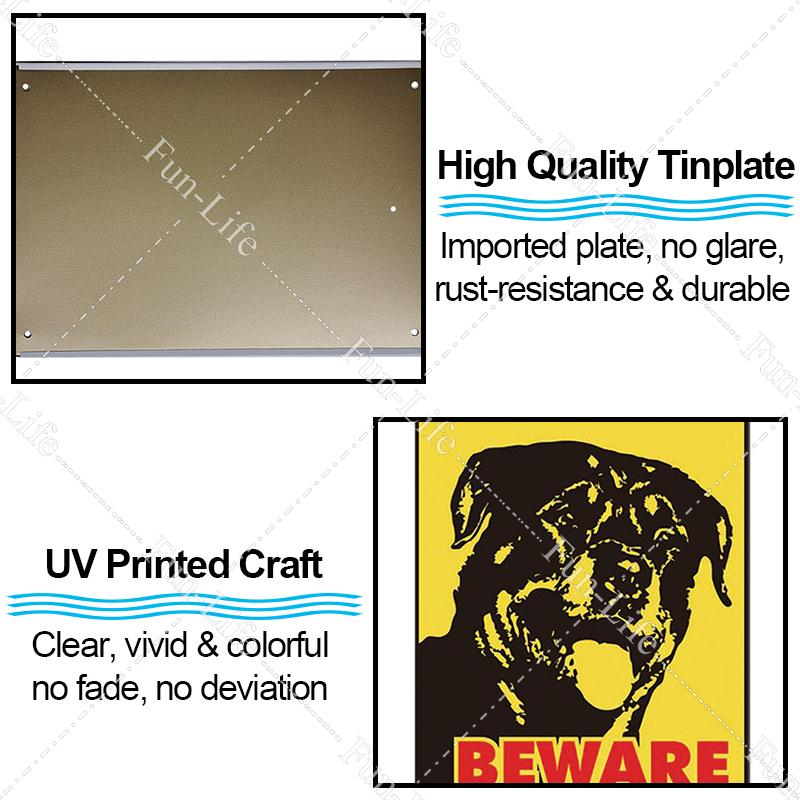 Beware of Dog Vintage Metal Tin Signs Poster  Warning Dog Retro Plaque Wall Decoration