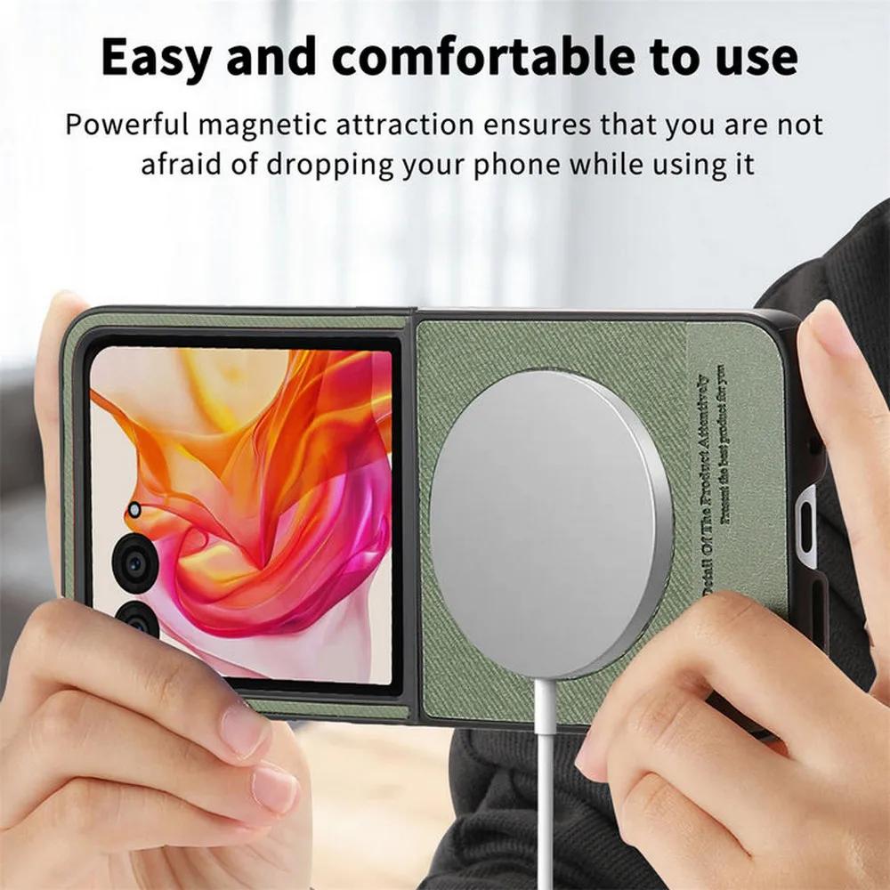 Funda de Cuero de Lujo Color Sólido para Motorola Razr 60 50 40 Ultra 5G Carga Inalámbrica Suave a Prueba de Golpes Protege Cubierta Trasera