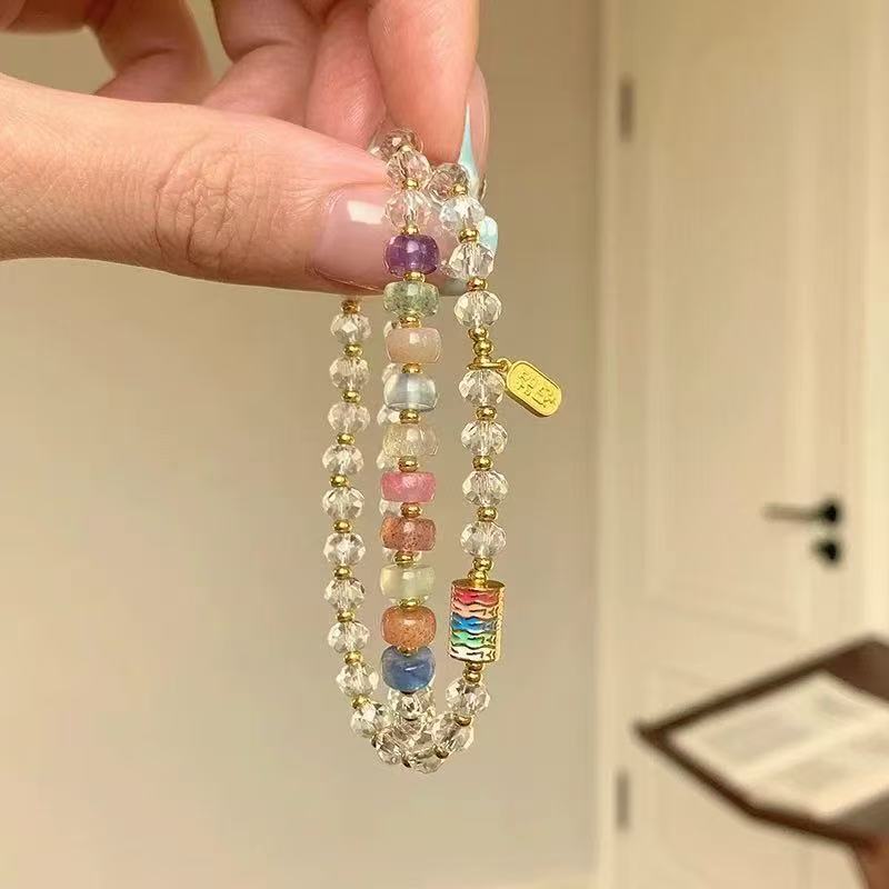 Summer dopamine beaded bracelet women's personality design sense fashion temperament bracelet versatile niche white hand jewelry