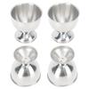 4Pcs Rustless Steel Egg Cup Cylindrical Egg Serving  Tray Mini Shot Glass  Kitchen Table