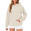 Long Sleeve Sweatshirts For Women Loose Casual Solid Color Tunic Hoodies Trendy Texture Pullover Tops Fall Tops With Pocket
