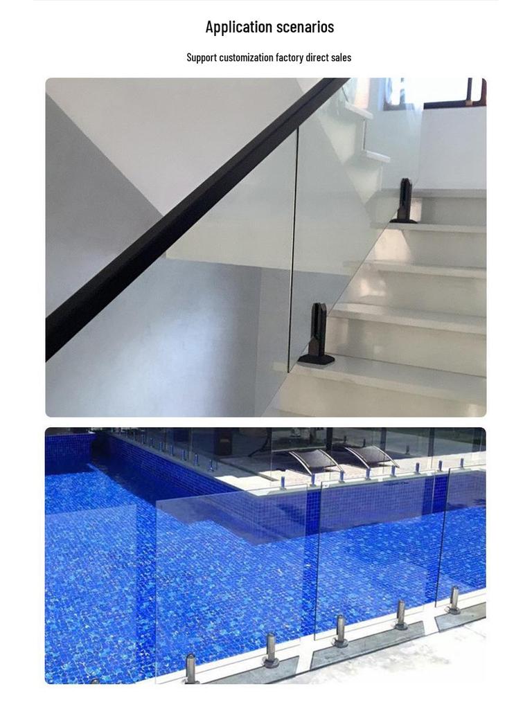 304 Stainless Steel Glass Pool Clamp Handrail Base Clip