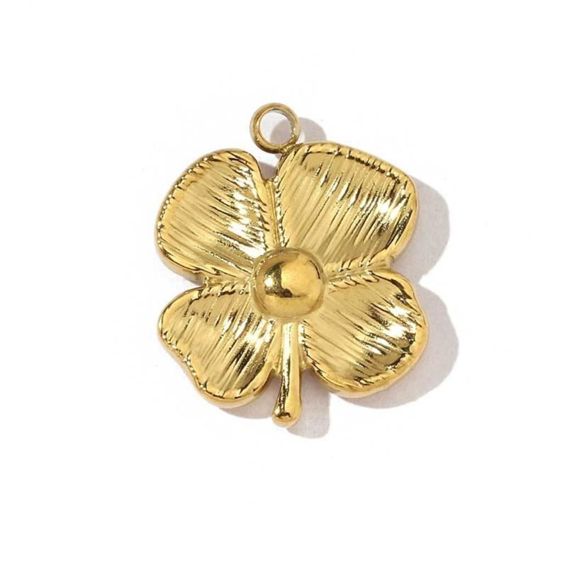 Large Flower Charm 3 Pieces Sturdy Stainless Steel Pendant Gold Plated Portable for Fashionable Women Stylish Outfits