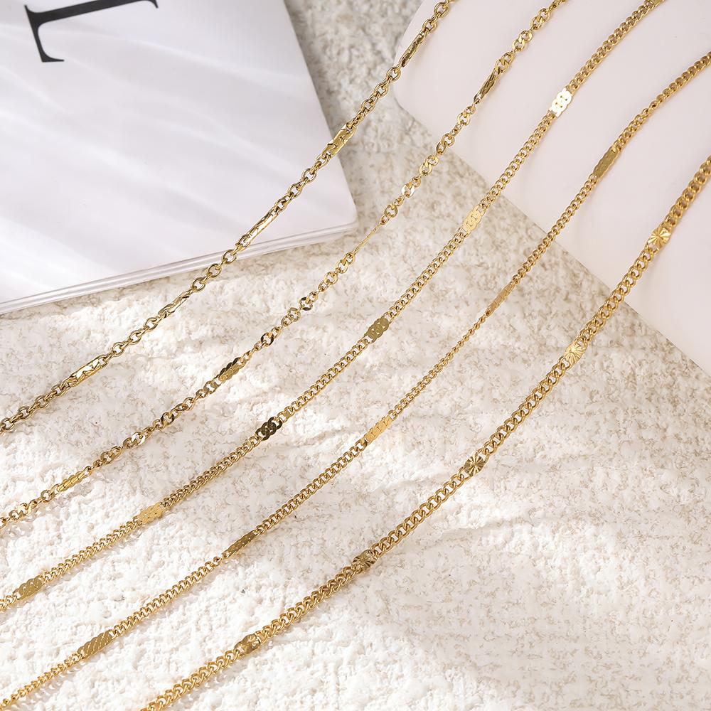 1Meter/Pack Stainless Steel Link Chains Bulk Gold Color Necklace Chains for DIY Bracelet Necklace Jewelry Making Accessories