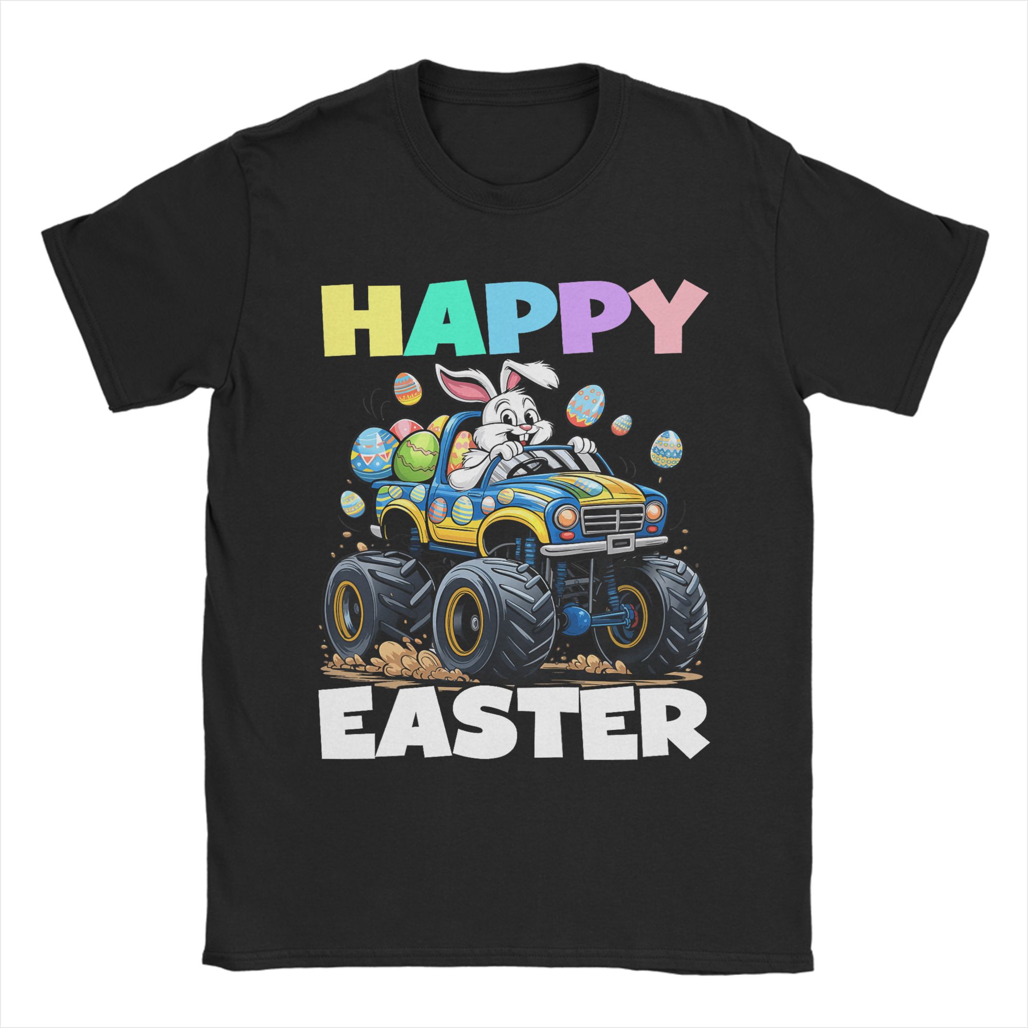 

Happy Easter Day Bunny Monster Truck Eggs Cool Rabbit T Shirt for Unisex Cotton Vintage TShirt Crew Neck Tee Shirt Short Sleeve S