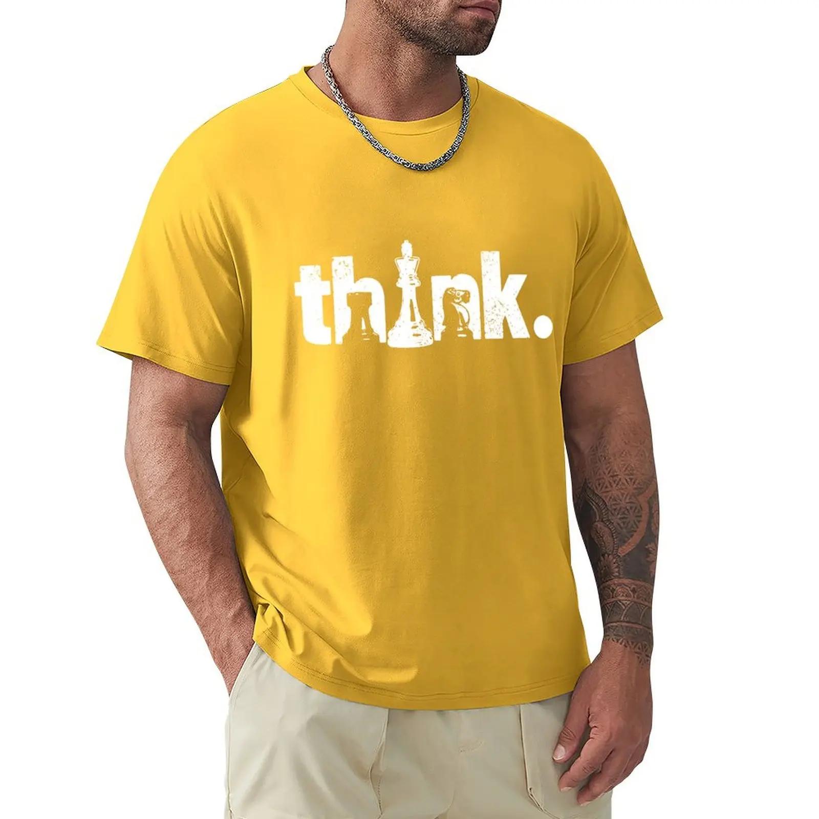 GUOYAN TOP Grappige Schaak Denken Vintage T-shirts Grafisch Katoen Streetwear Korte Mouw Verjaardagscadeaus Zomer Stijl T-shirt Herenkleding M