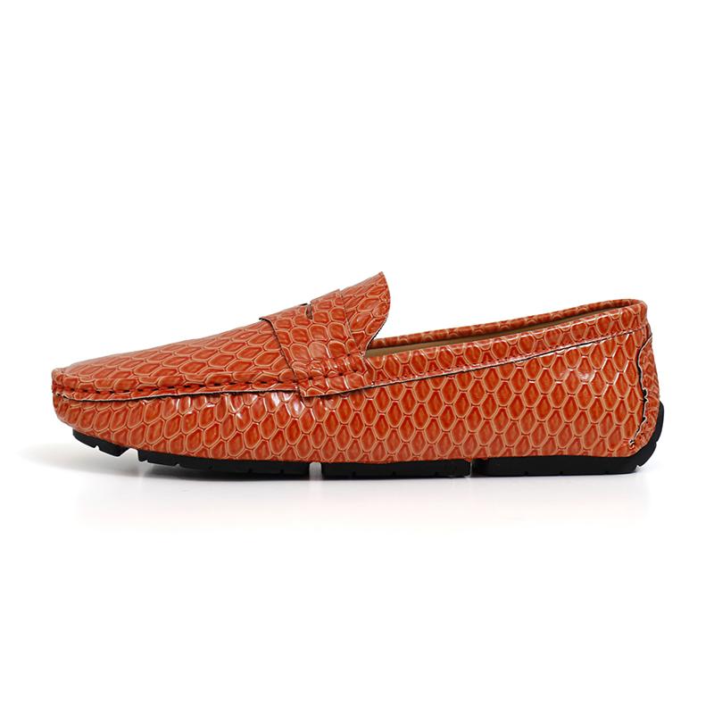 

Мужские мокасины в тон цвета, мягкие мокасины, повседневная кожаная обувь на весну и лето, мужская обувь в стиле панк без застежек на плоской подошве, обувь для вождения, обувь 48 оранжевый