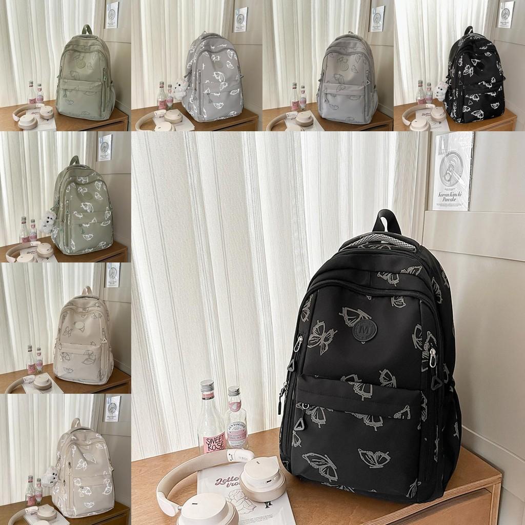 Simple Capacity Large Backpack With Butterfly And Letter Print Design For Daily