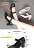 Women's Soft Sole Chunky Heel, Round Toe Leather Shoes - Spring/Autumn 2026, Single Buckle, Medium Heel