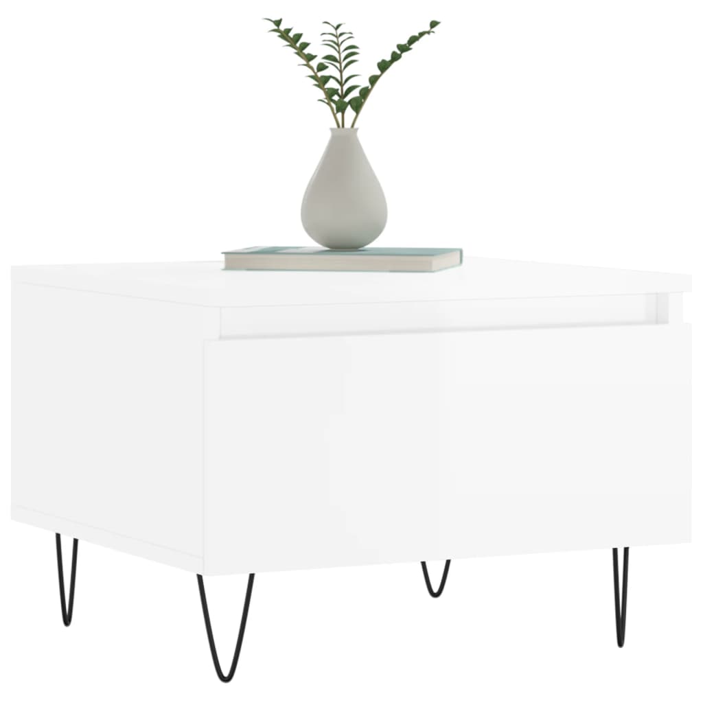 Coffee Tables 2 pcs High Gloss White 50 x 46 x 35 cm Particleboard