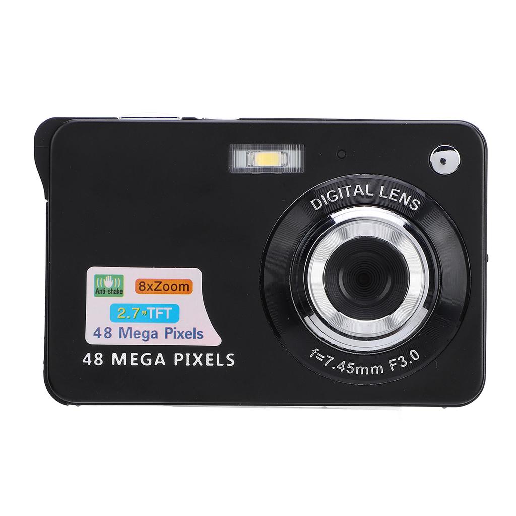 Digital Camera 48MP 4K 8x Zoom 20 Filters 2.7 Inch Screen Anti Shaking Rechargeable Portable Compact Camera for Kids Students