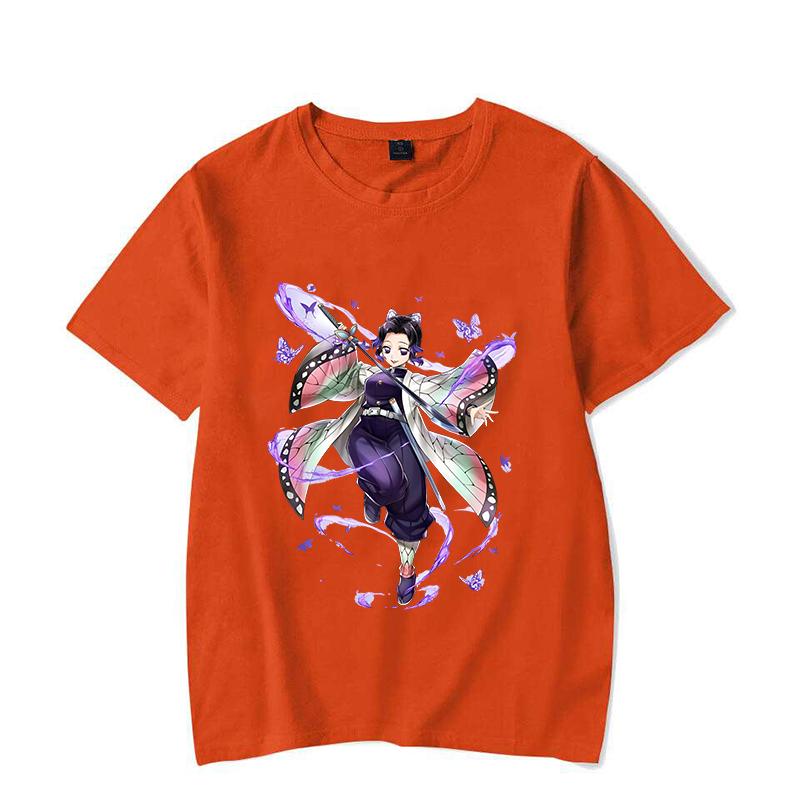 New Women's Fashion Funny Kochou Shinobu Print T Shirt Summer Unisex Loose Casual Plus Size Anime Graphic Tee Tops