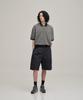 LE TIGRE Two Tuck Banded Shorts (Almost Black)