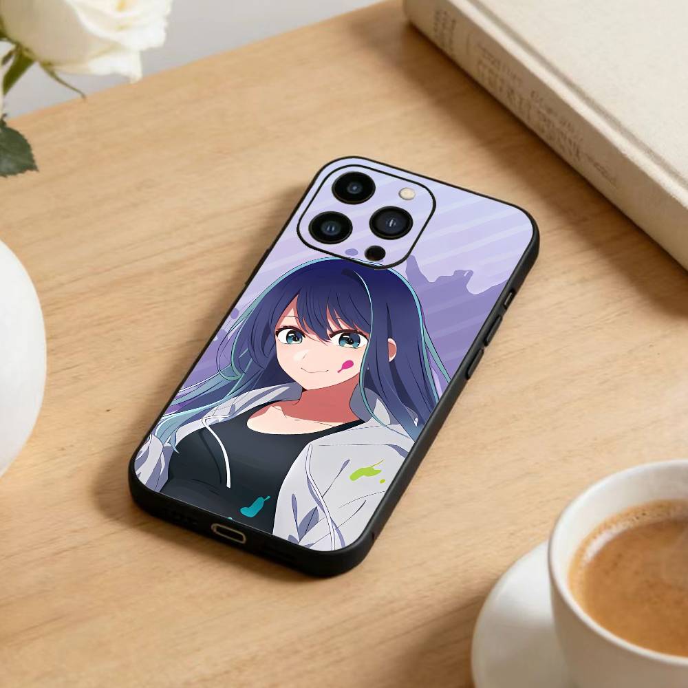 Anime Oshi no Ko Phone Case For iPhone 16,15,14,13,12,17,Pro Max,Plus Silicone Black Case