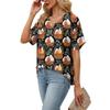 Women's Fashionable Casual Everyday Versatile Easter Print Slim-Fit Summer Short-Sleeve Top