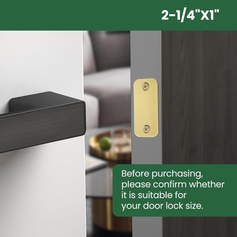 Door Strikes Hole Cover Stainless Steel Door Edges Hole Filler Plate Includes Mounting Accessories Easy To Install