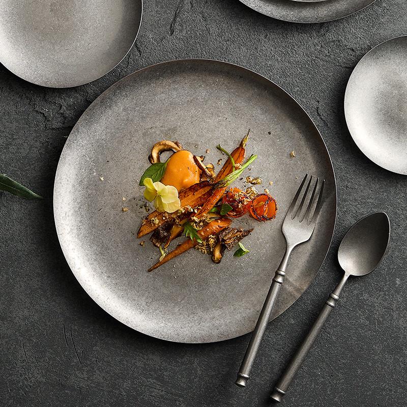 Nordic American Retro Stainless Steel Dinner Plate