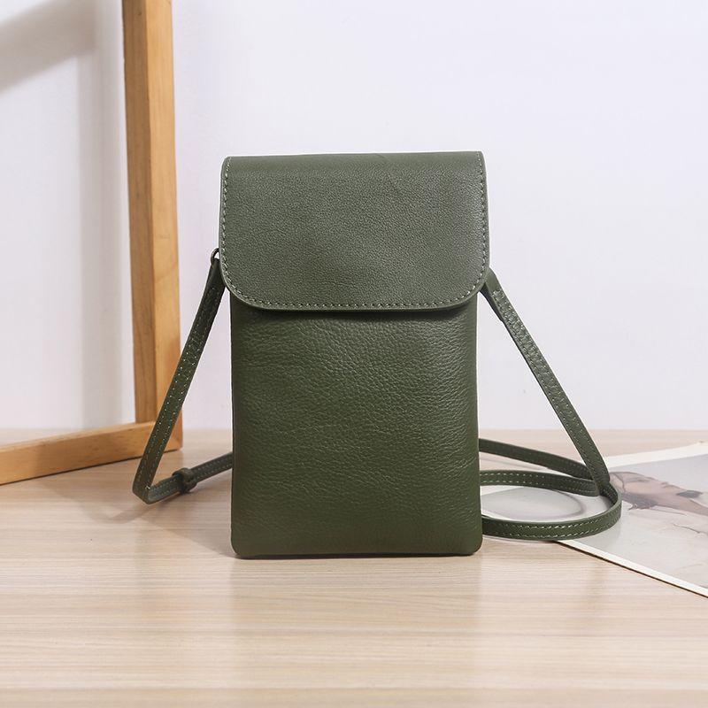 

Xiaoa Dai Натуральная кожа Кроссбоди Легкая Повседневная Сумка для телефона Green