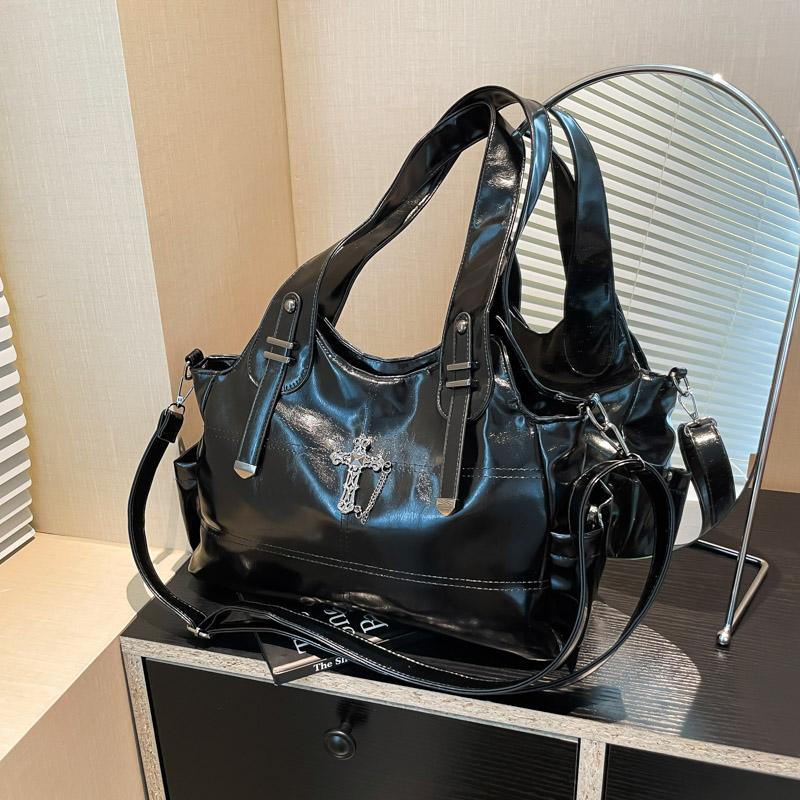 Fashion PU Zipper Casual Shoulder Bags Advanced Sense Large Capacity Underarm Bag 2026 New Versatile Concise Commute Tote Bag