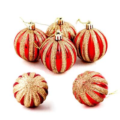 6Pcs/Set Christmas Decoration Gift Christmas Tree Ornaments 6cm Christmas Ball Pumpkin Ball