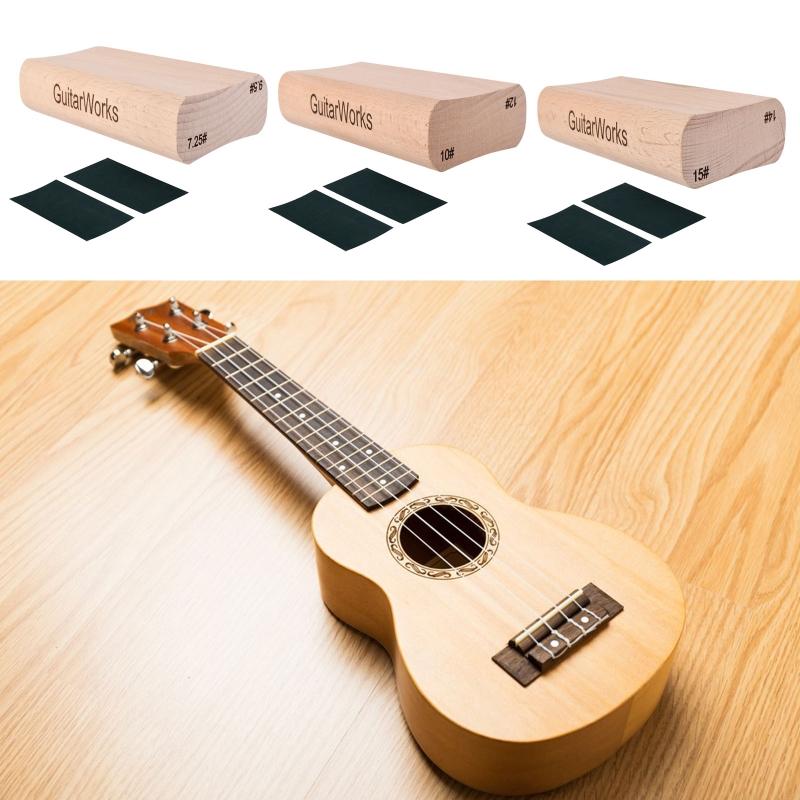 Wooden Polished Sanding Block for Guitar Fret Leveling Fingerboard Luthier Tools