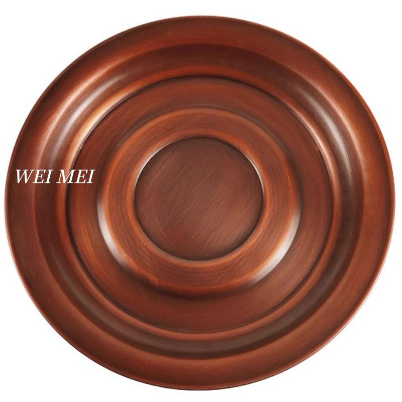 Unique Pattern Pure Copper Handcrafted Fruit Plate,32 cm Multi-Functional Shape Tray Home Cheese Food Plate,Table Tableware