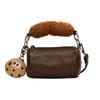 Small PU Leather Shoulder Bag Plush Cartoon Crossbody Bag Cookie Hot Dog Handbag  Shopping