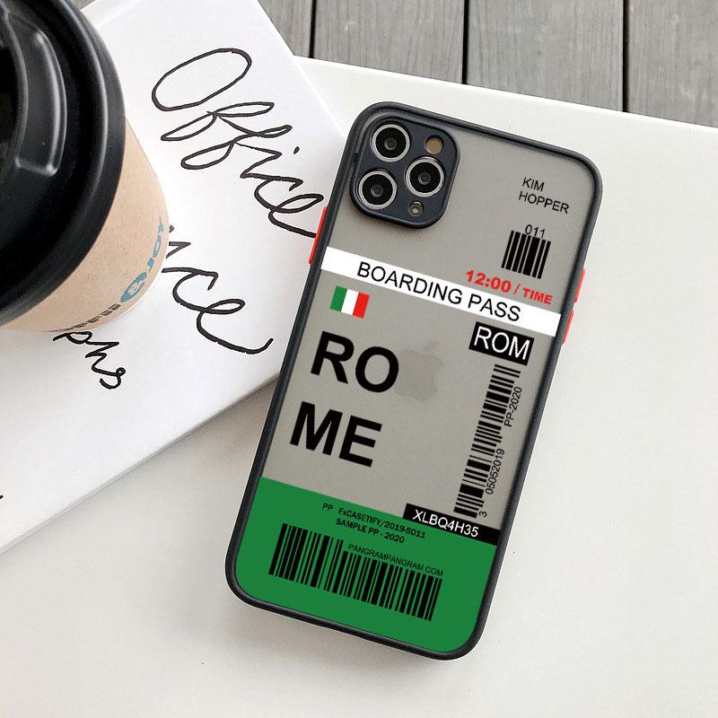 INS Fashion Design New York Seoul Tokyo Boarding Pass Ticket Phone Case for Iphone XS X XR 13 12 11 14 15 Pro Max 7 8 Plus Cover