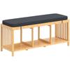 Bamboo Shoe Bench Hallway Bench With Padded Seat Cushion And Open Shelf Natural Wood Look