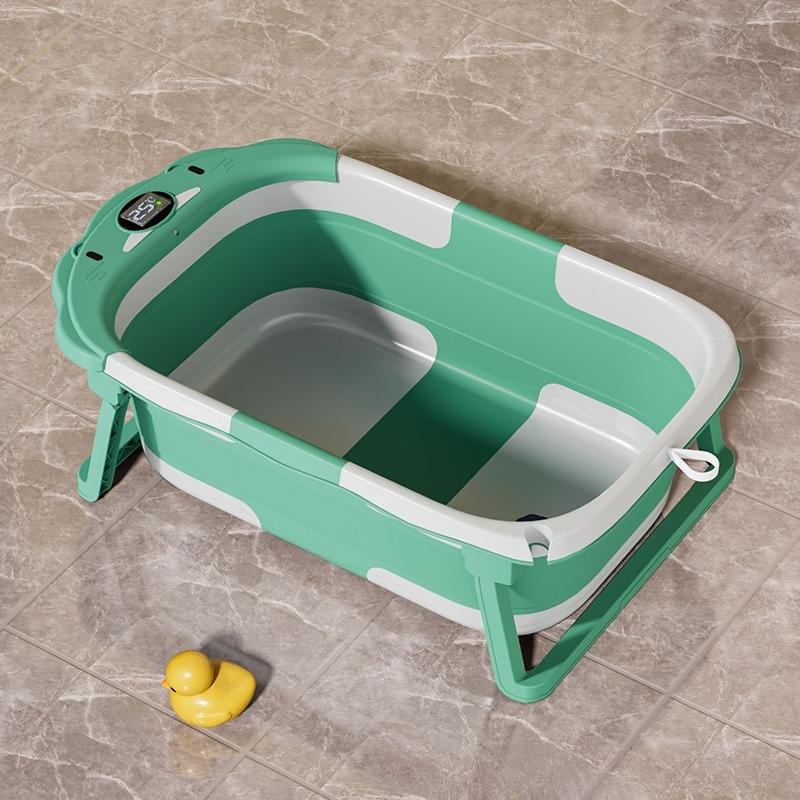 

Household newborn baby bath tub Baby can sit and lie down Temperature-sensing bath tub Bath bucket Baby folding bath tub