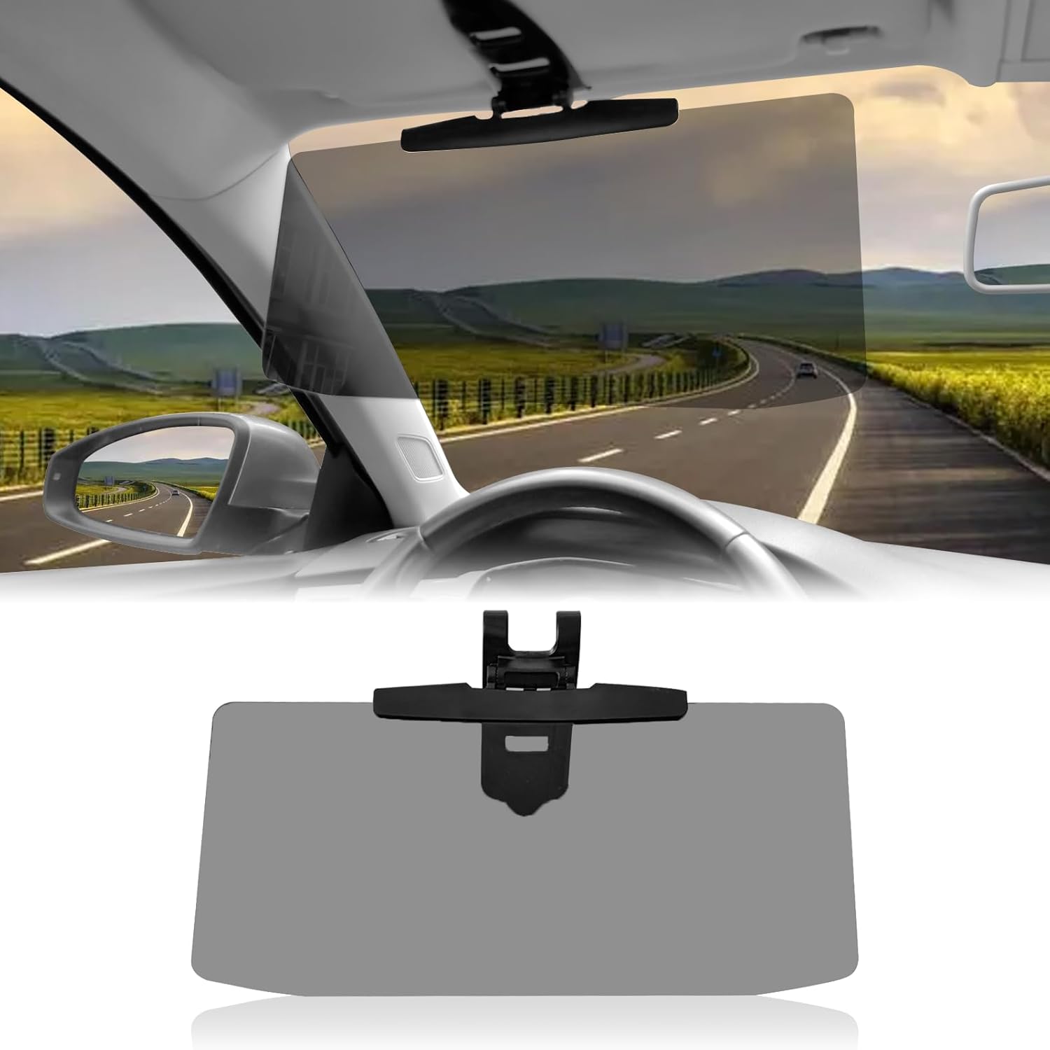 

Car Sun Visors Compatible Anti-Glare Polarized Sun Visor Extender 72.5% Strong-Light Blocking Rate -Protect from Glare UV Ray Stray Light Safe