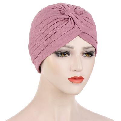 Dámská móda Lesklý lesklý hedvábný turban Měkký lesklý kroucený turbanový klobouk Chemická čepice Čelenka Pokrývka hlavy pro dámskou čepici