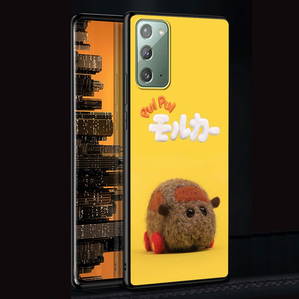Cute PUI PUI MOLCAR Case for Samsung Galaxy Note 20 Ultra 8 10 Lite 9 TPU Phone Cover Note 10 Plus Black Soft Shell Funda Capa