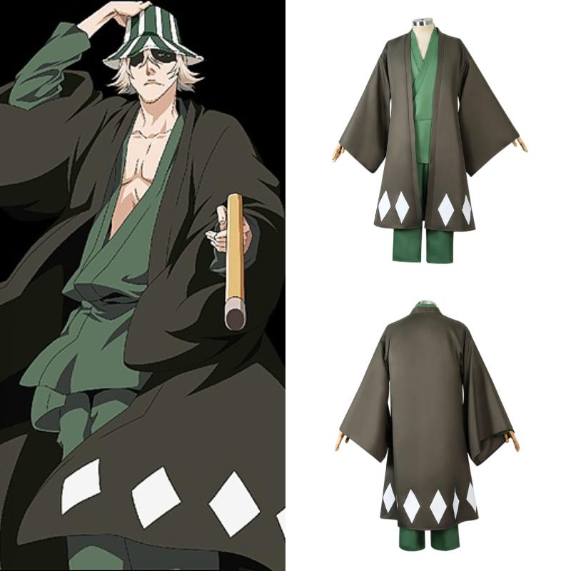 Bleach Anime Cosplay Urahara Kisuke Costume Men Green Outfits Halloween Party