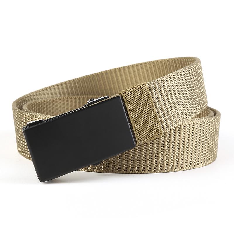 Nylonový pásek Pánské Tide Ins Plátěná džínovina Pracovní kalhoty Pásek uvnitř Oblečení Bezzubý Bezděrový pásek s automatickou přezkou