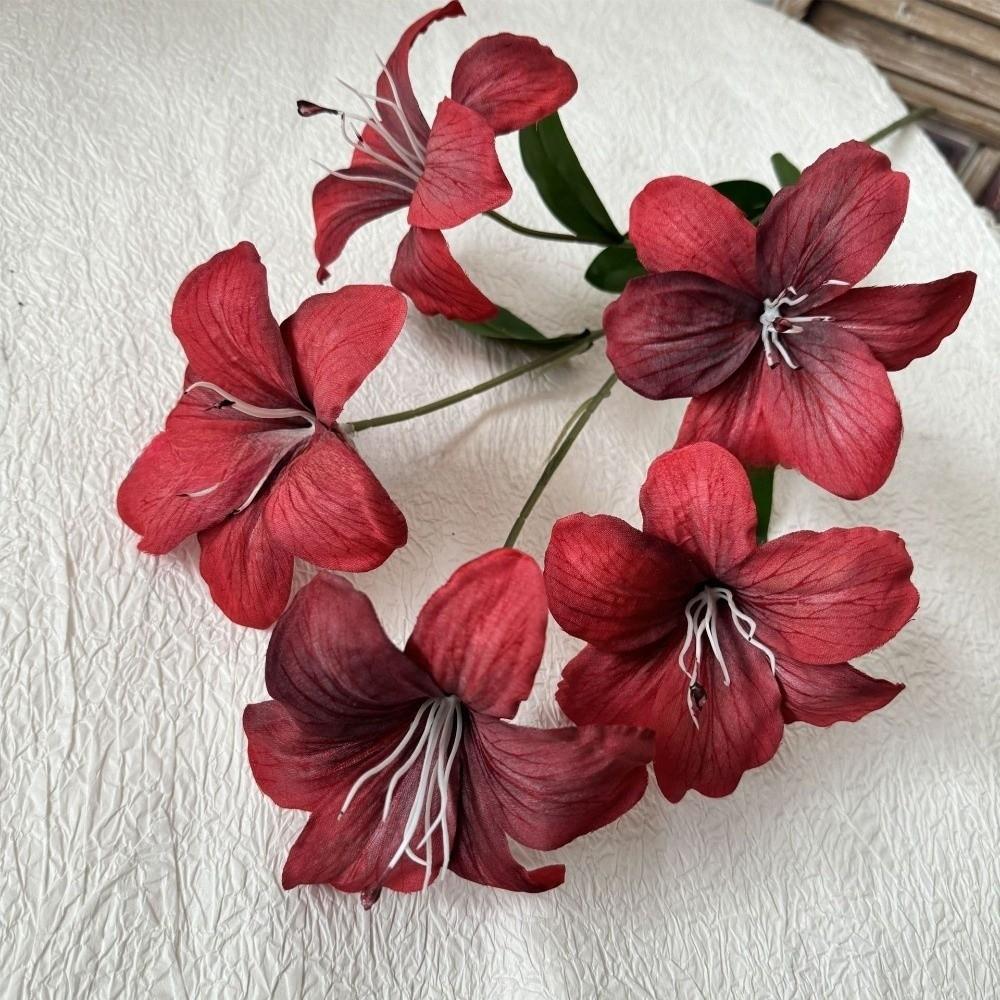 White Fake Daylily Branches Real Touch Simulation Decorative Bouquet Home Decor красный