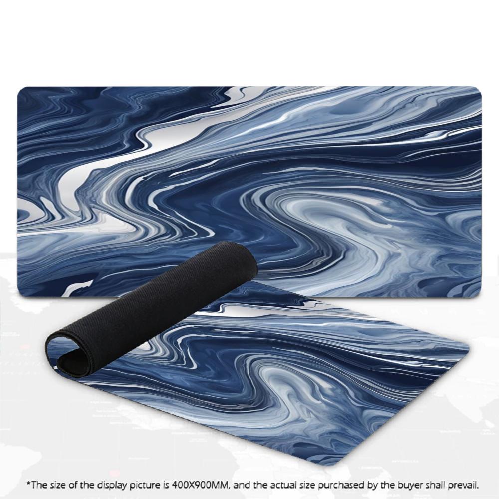 Large Black Marble Swirl XXL Mousepad Abstract Liquid Texture Deskmat Non-Slip Rubber Gaming Pc Keyboard Desk Gamer Mats
