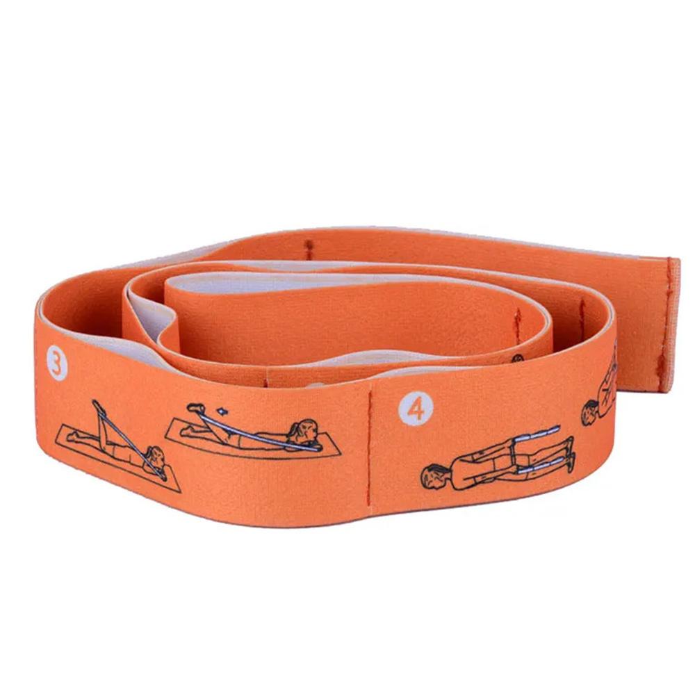 

Многоступенчатая лента для йоги и латинских танцев, лента для растяжки, правильная осанка, 8-сетчатая эластичная лента, цифровая лента для позы оранжевый