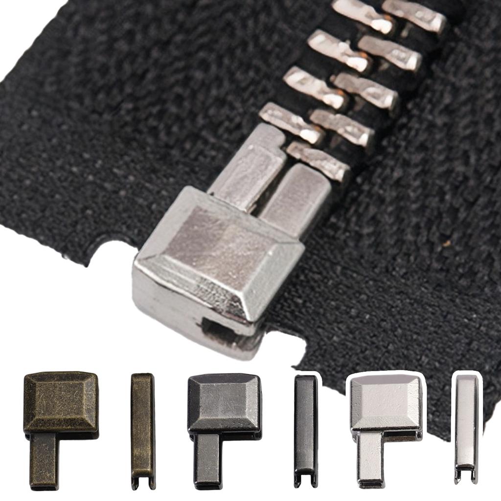 12Sets Metal Zipper Repair4 Sizes Zipper Insertion Pin #3#5#8#10 Zippers Latch Slider Retainer Bottom Stop Zipper
