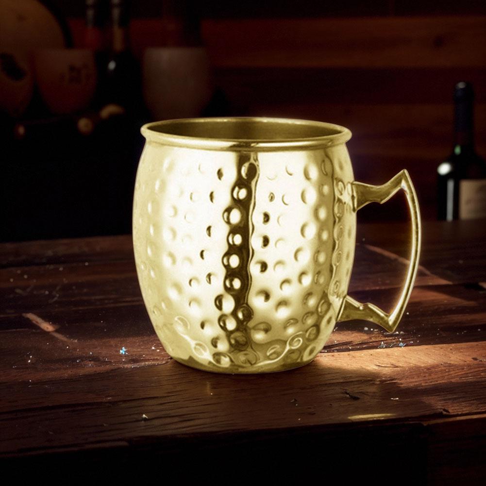 Beer Cup Stainless Steel Coffee Cup with Handle Bar Drinkware Copper Plated for Cold Drinks Beer Wine Bars Parties Gifts