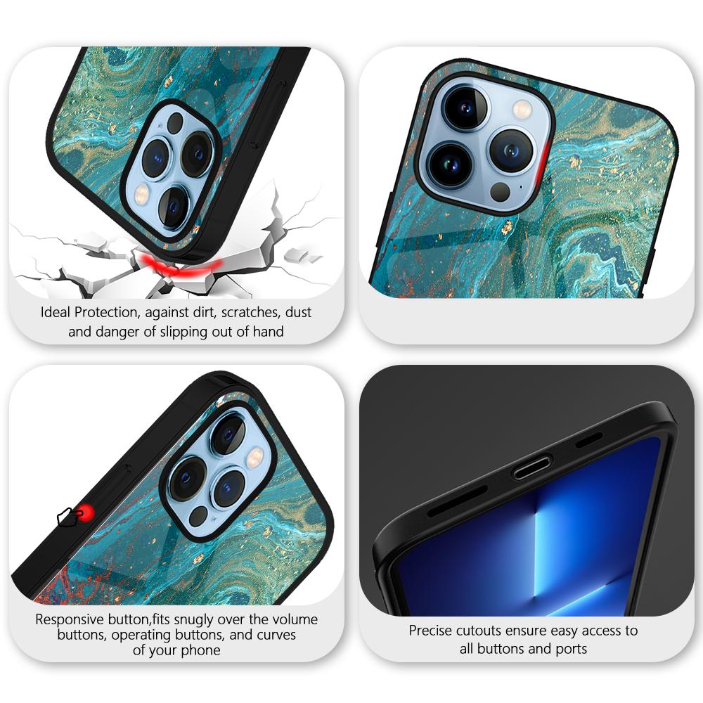Kunst Marmor Mode Telefon Fall Für Iphone 14 13 11 12 Pro Max Mini Xs Xr X 7 8 6s Plus Se 2022 Gehärtetem Glas Abdeckung Stoßstange Fundas