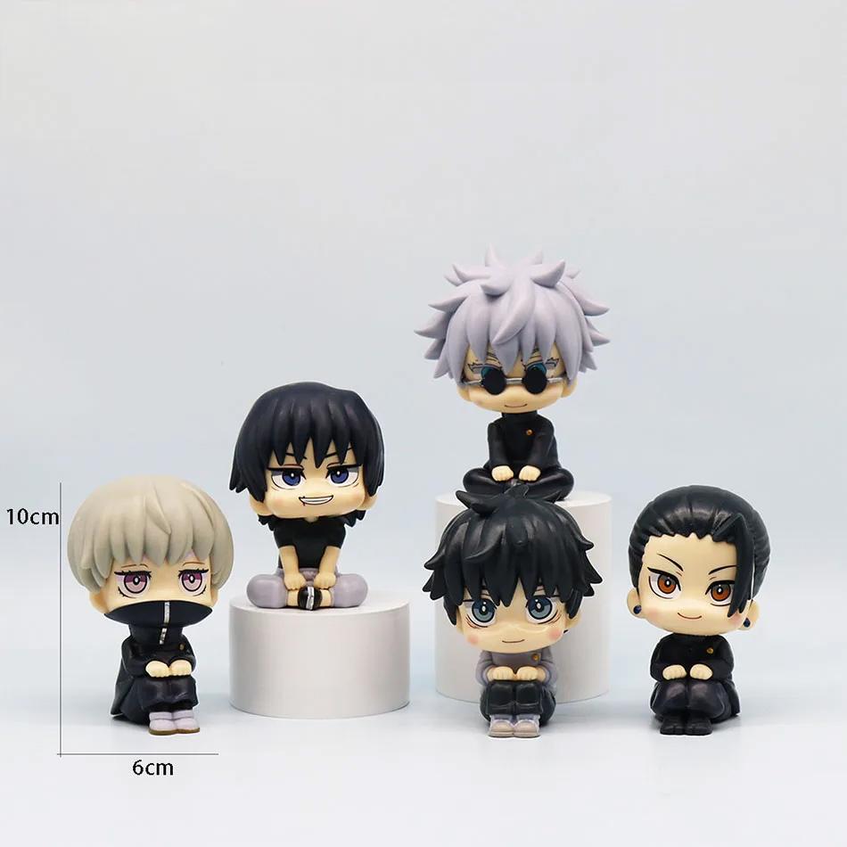 5Pcs/Set Jujutsu Kaisen Anime Action Figures - Yuji Itadori & Gojo Satoru Q Ver. PVC Collectible Model Toys Cute Gift Collection