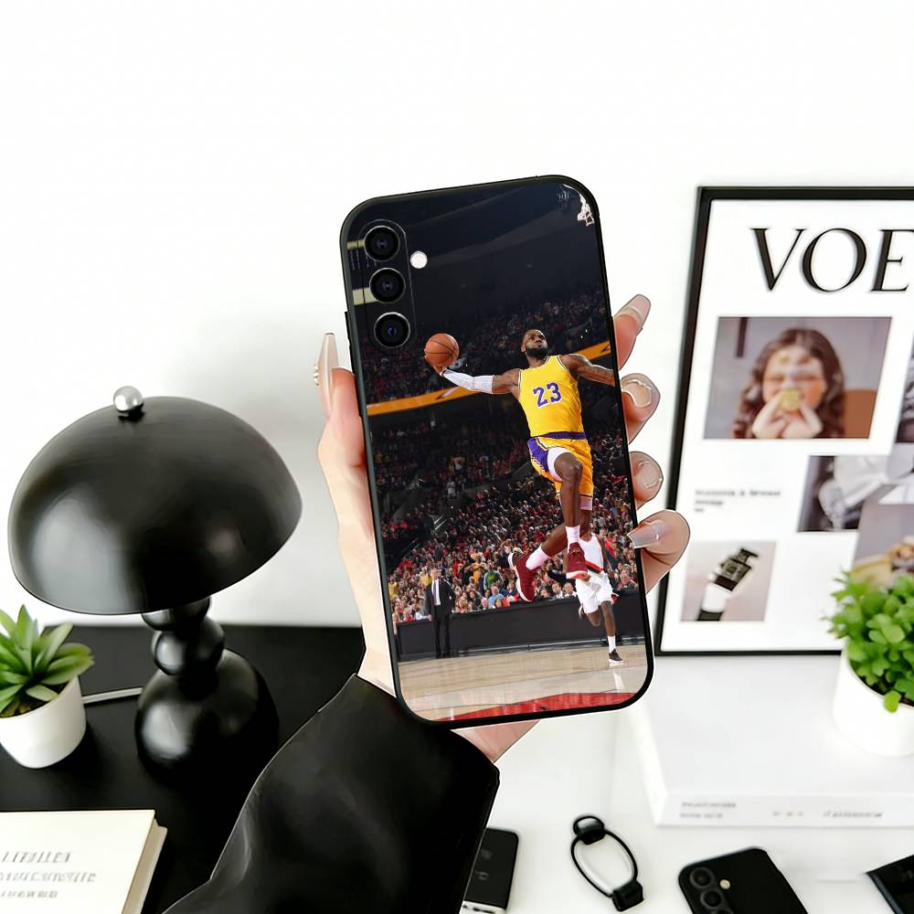 Coque de téléphone L-LeBron J-James Pour Samsung Galaxy A73,A72,A71,A70,A53,A52,A51,Autres Housse Souple Noire